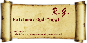 Reichman Gyöngyi névjegykártya